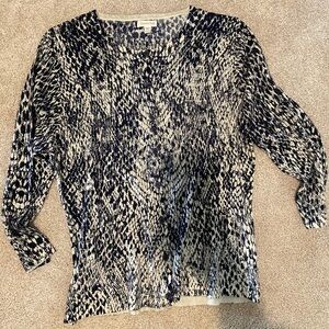 Garnet Hill Black and White Patterned Cardigan